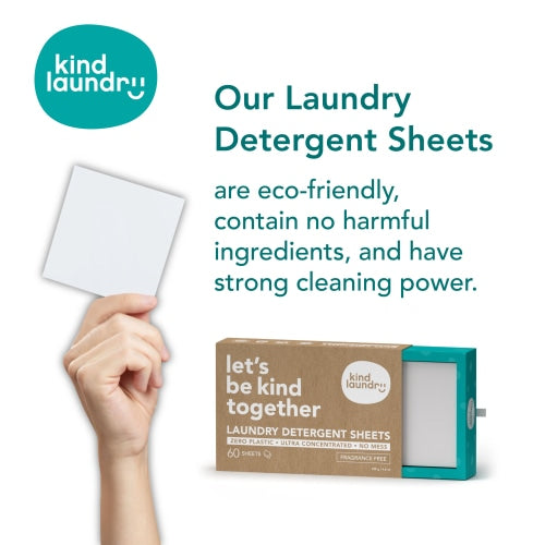 Kind Laundry Eco-Friendly Laundry Detergent Sheets - Fragrance Free (60 sheets) - Count On Us