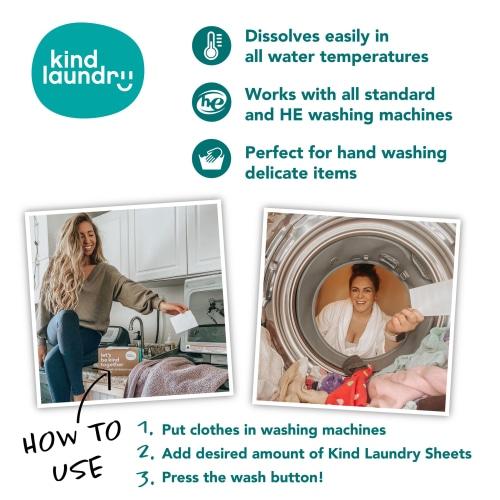 Kind Laundry Eco-Friendly Laundry Detergent Sheets - Ocean Breeze Scent (60 sheets) - Count On Us