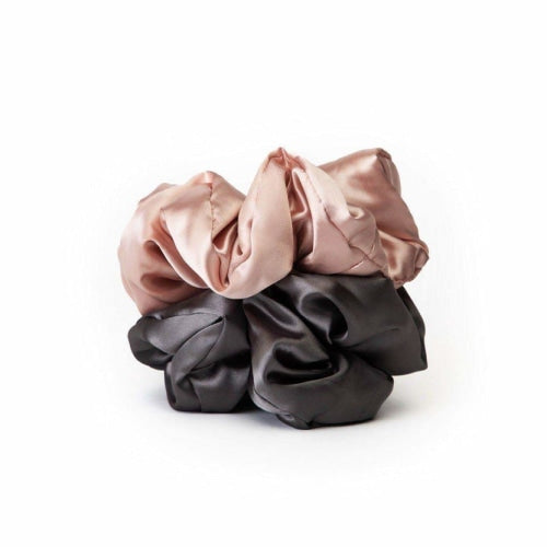 Kitsch Satin Pillow Scrunchies (Blush/Gray) - Count On Us