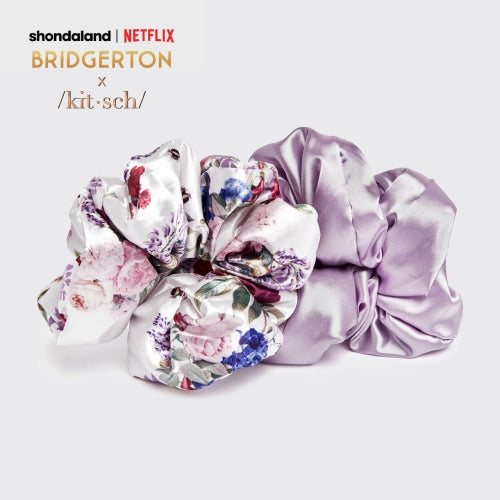 Load image into Gallery viewer, Kitsch x Bridgerton Satin Pillow Scrunchies (Floral) - Count On Us
