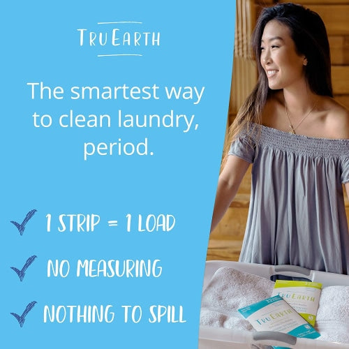 Tru Earth Eco-strips Laundry Detergent (Fresh Linen) - 64 Loads - Count On Us